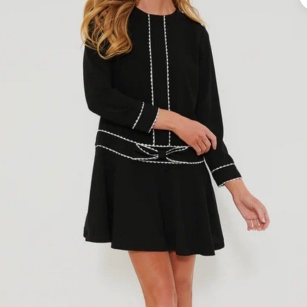 NBW Tuckernuck Pomander Place Women's XS Black Isabel Bow Dress Mini